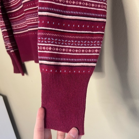 Lands End 100% Cashmere Fair Isle Quarter Zip Sweater - Picture 10 of 11